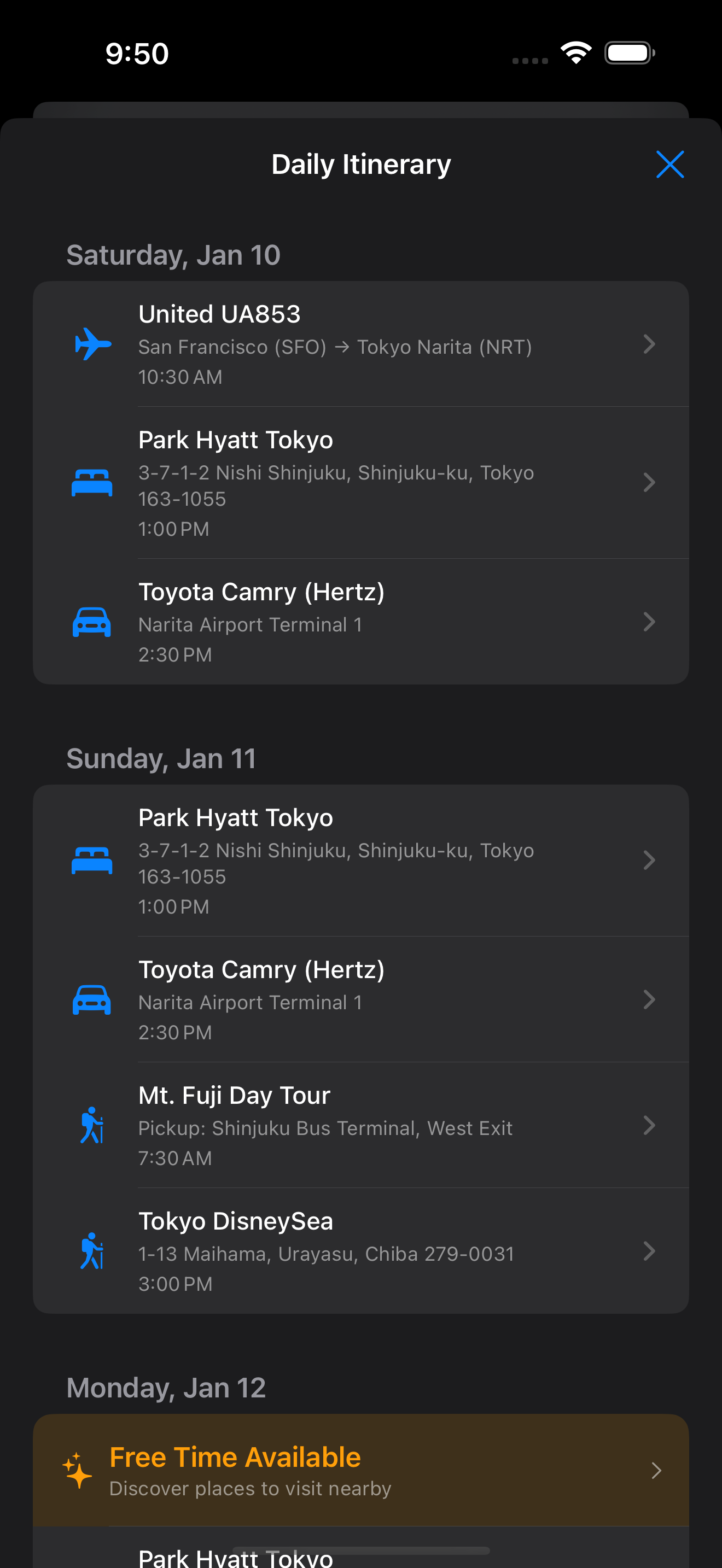 Trip Details